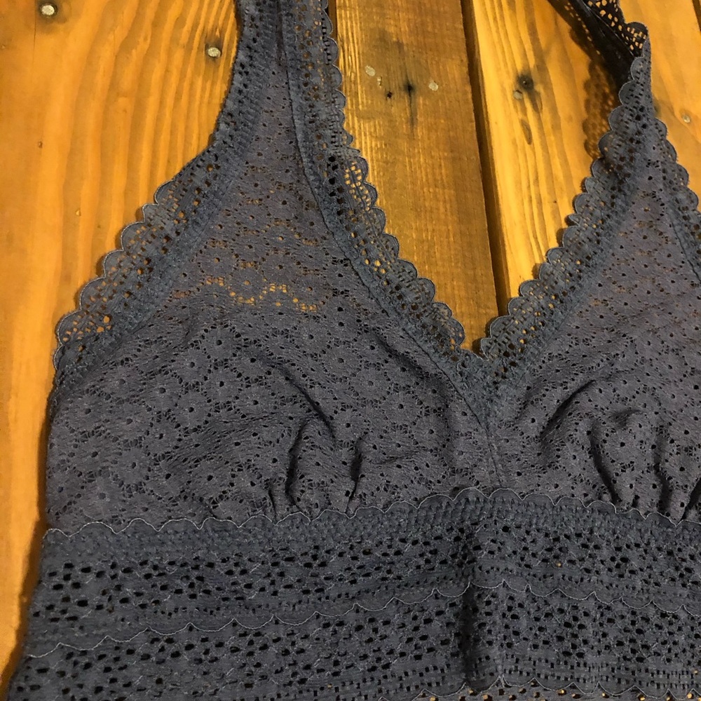 Aerie size small blue lace halter bralette - Picture 3 of 7